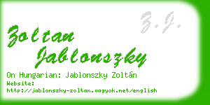 zoltan jablonszky business card
